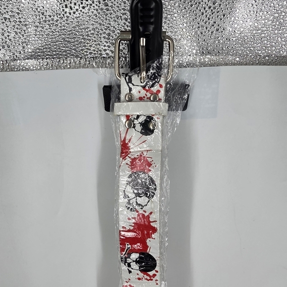 New Skull Blood Splatter Goth Punk Emo Web Canvas Belt Halloween XL main image 5